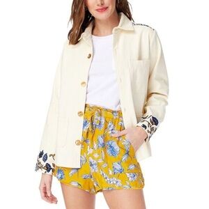 Roller Rabbit Womens  Davina Embroidery Adara Jacket, White